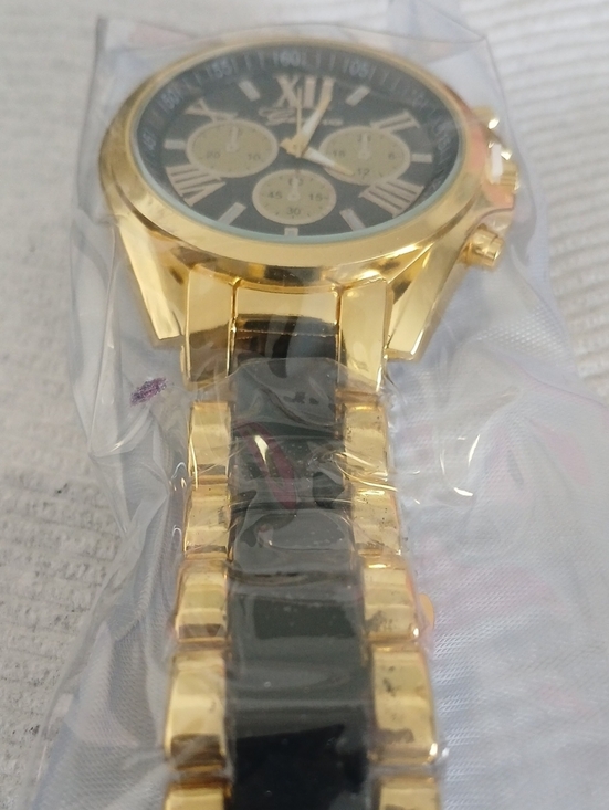Other - Gold and Black Chronograph Bracelet Watch